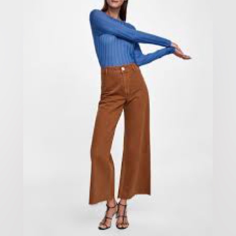 Zara Brown Flare & Wide Leg Jeans